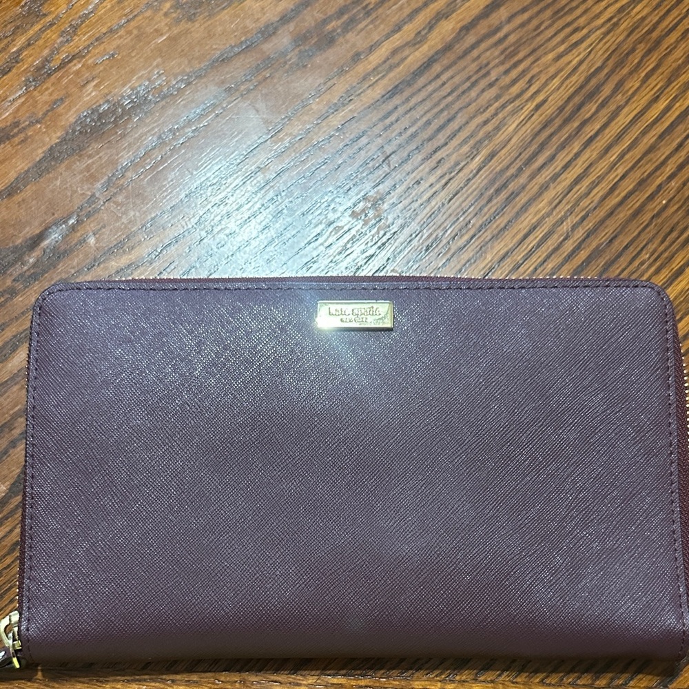Kate Spade Plum/Burgundy Zip-Around Travel Wallet